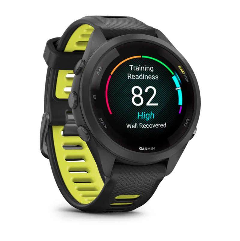 Garmin Forerunner 265S Black Bezel and Case with Black/Amp Yellow Silicone Band-3